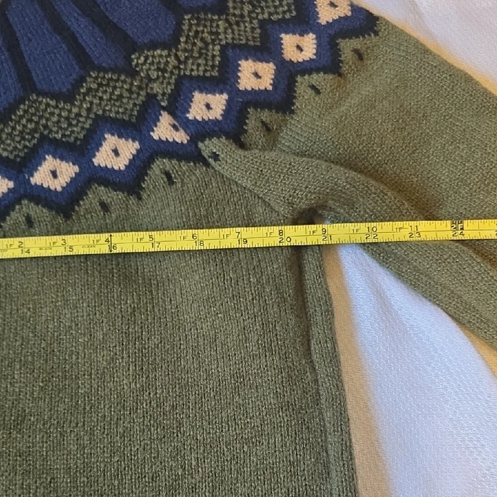 Green and Navy Patterned Sweater - Picture 4 of 6